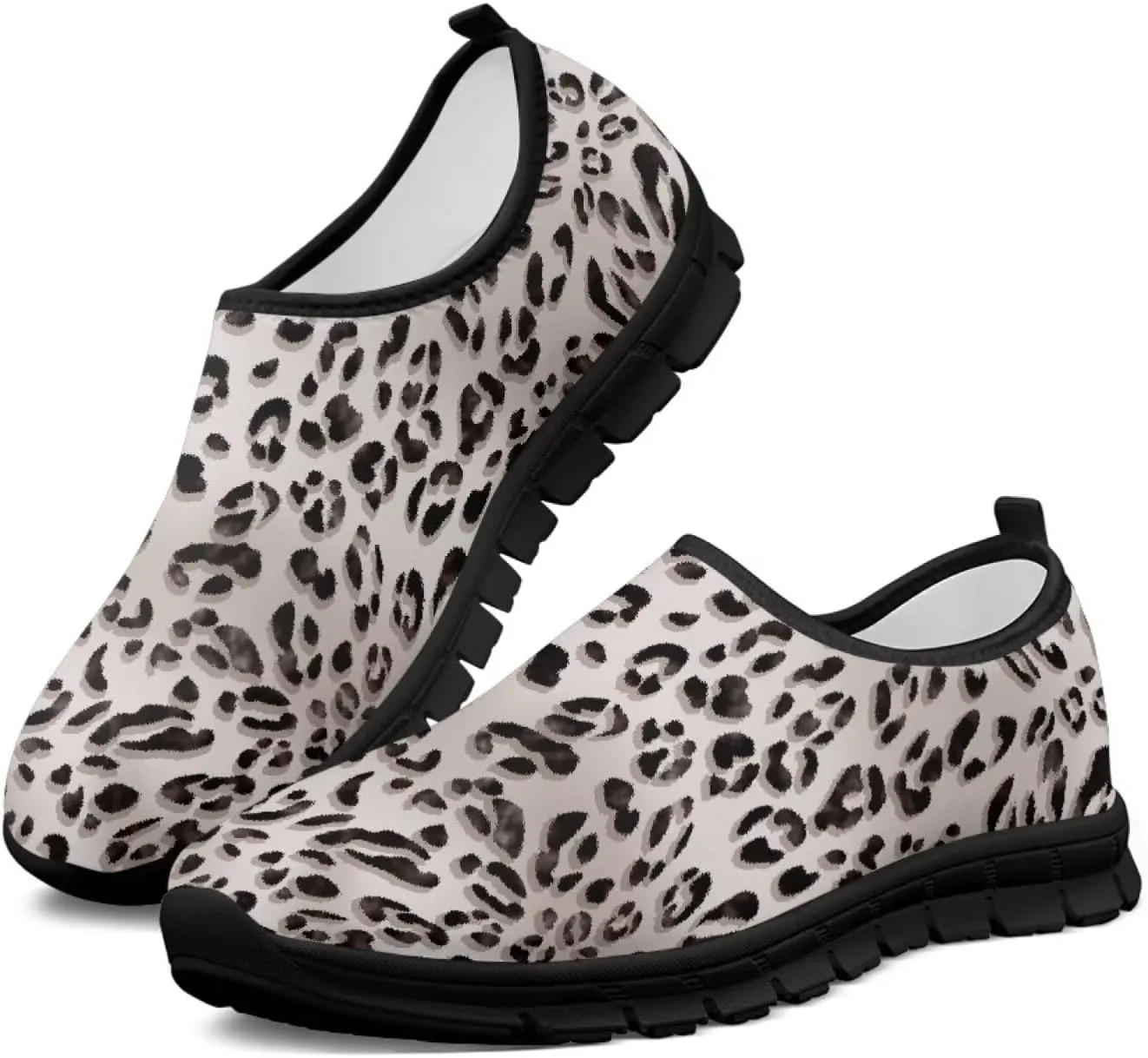 Animal Print Loafers for Women Dressy Non Slip Breathable Athletic Sneaker Lightweight Low Cut Tennis Shoes Flat Walking Driving Shoe