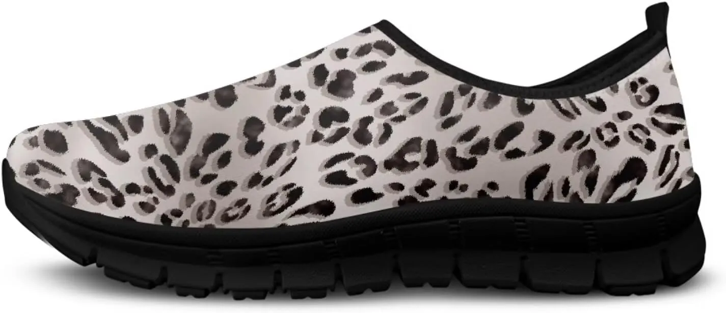 Animal Print Loafers for Women Dressy Non Slip Breathable Athletic Sneaker Lightweight Low Cut Tennis Shoes Flat Walking Driving Shoe