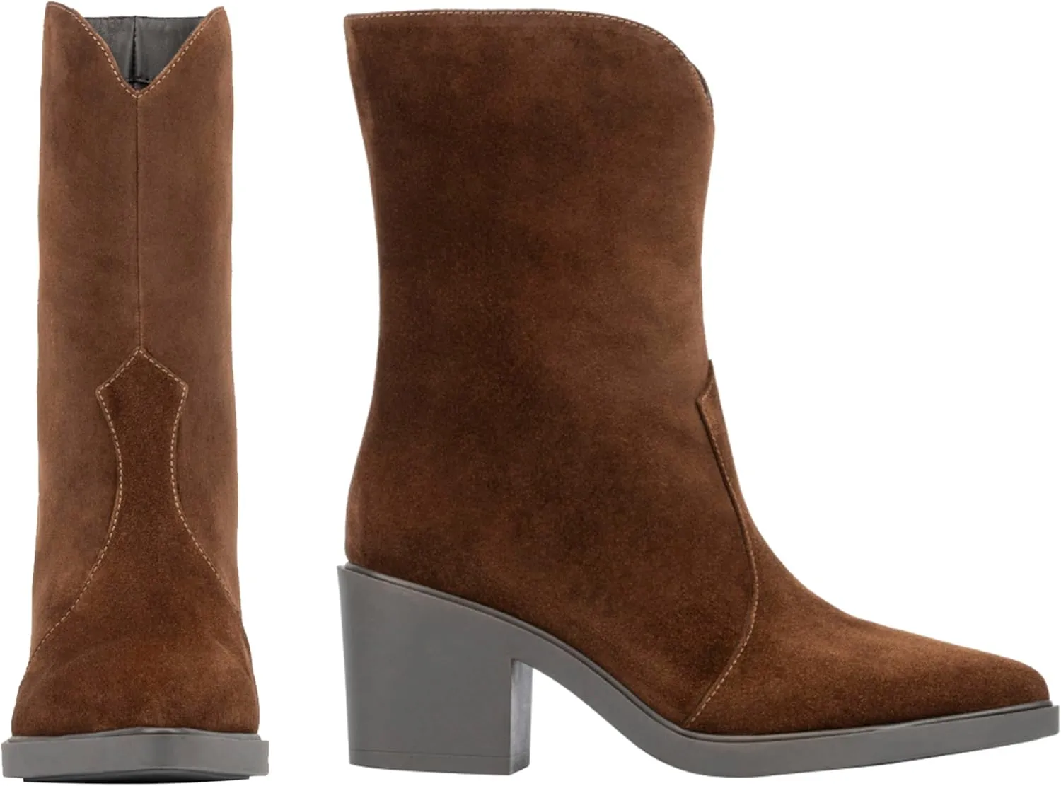 Aquatalia Women's Celesta Boots, Suede Upper, Breathable Signature Fabric Lining, Pointed Toe, Rubber Outsole