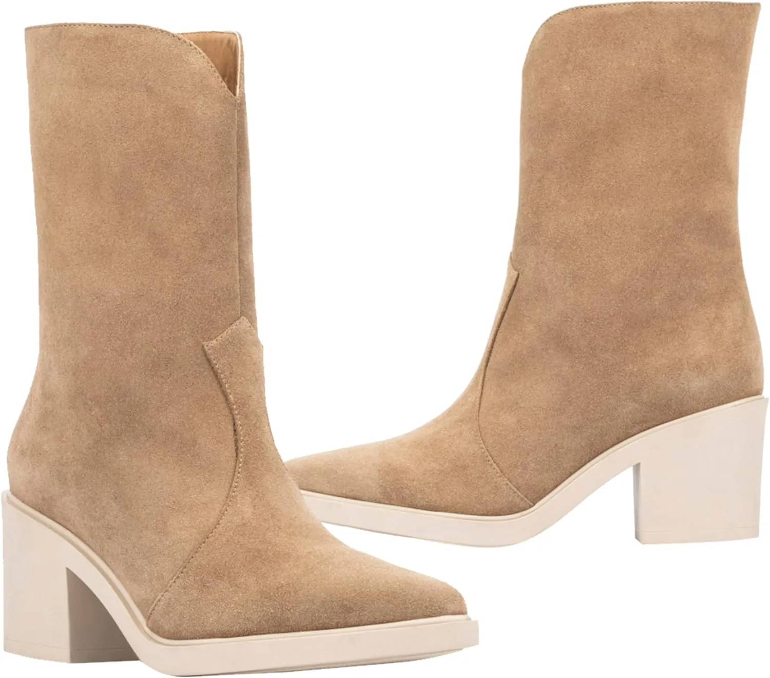 Aquatalia Women's Celesta Boots, Suede Upper, Breathable Signature Fabric Lining, Pointed Toe, Rubber Outsole