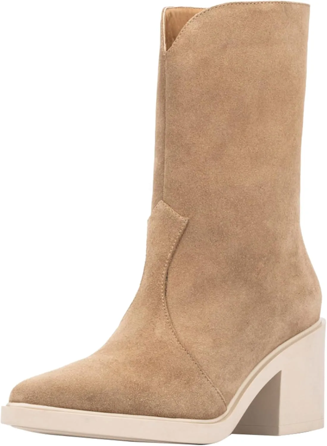 Aquatalia Women's Celesta Boots, Suede Upper, Breathable Signature Fabric Lining, Pointed Toe, Rubber Outsole