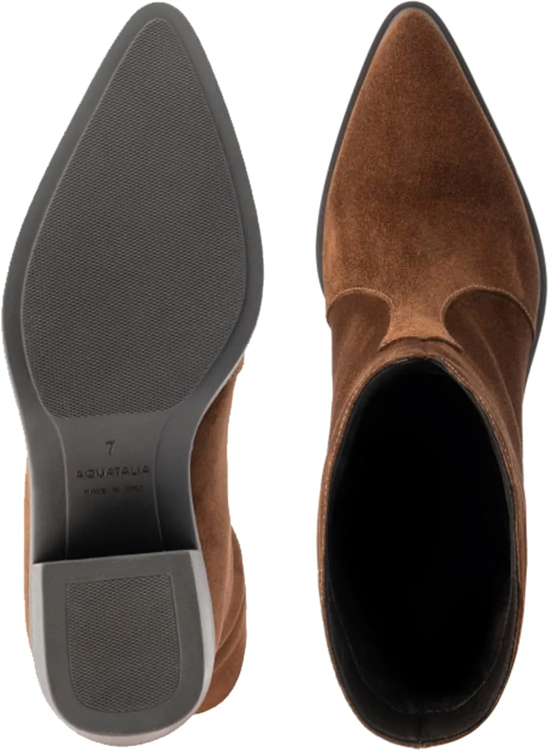 Aquatalia Women's Celesta Boots, Suede Upper, Breathable Signature Fabric Lining, Pointed Toe, Rubber Outsole