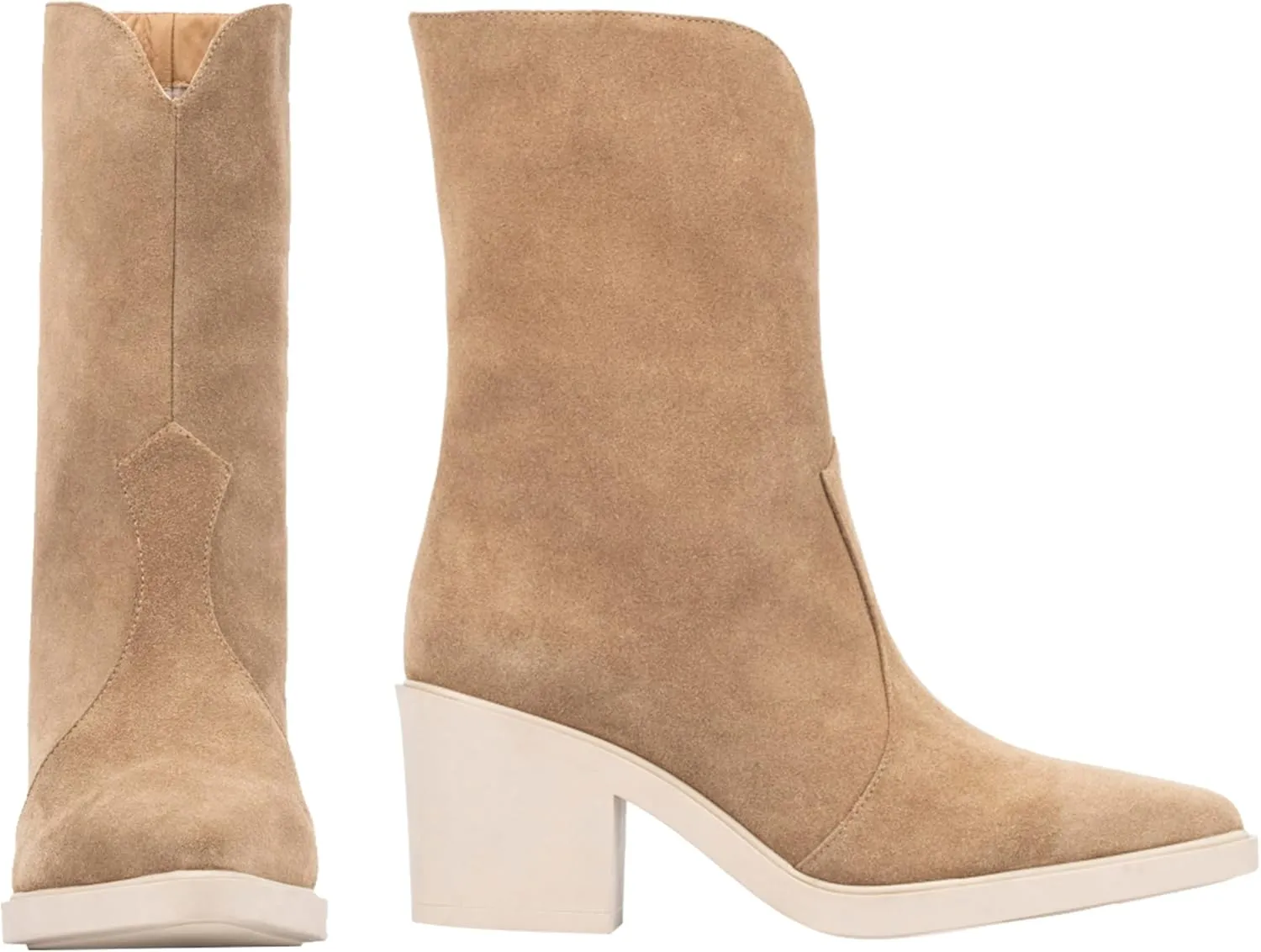 Aquatalia Women's Celesta Boots, Suede Upper, Breathable Signature Fabric Lining, Pointed Toe, Rubber Outsole