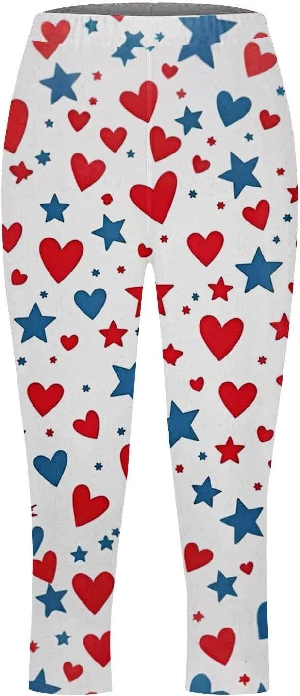 Capri for Women Casual Summer High Waist Slim Knee - Length Women's Quality Floral Print Yoga Capri Leggings