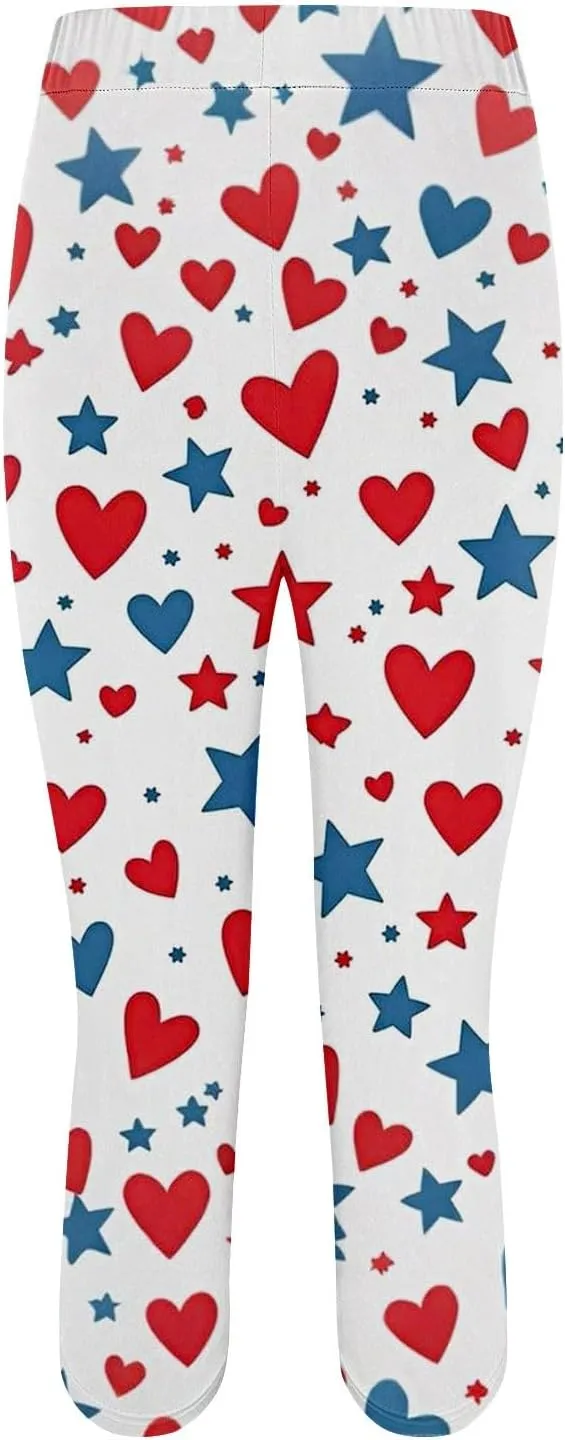 Capri for Women Casual Summer High Waist Slim Knee - Length Women's Quality Floral Print Yoga Capri Leggings