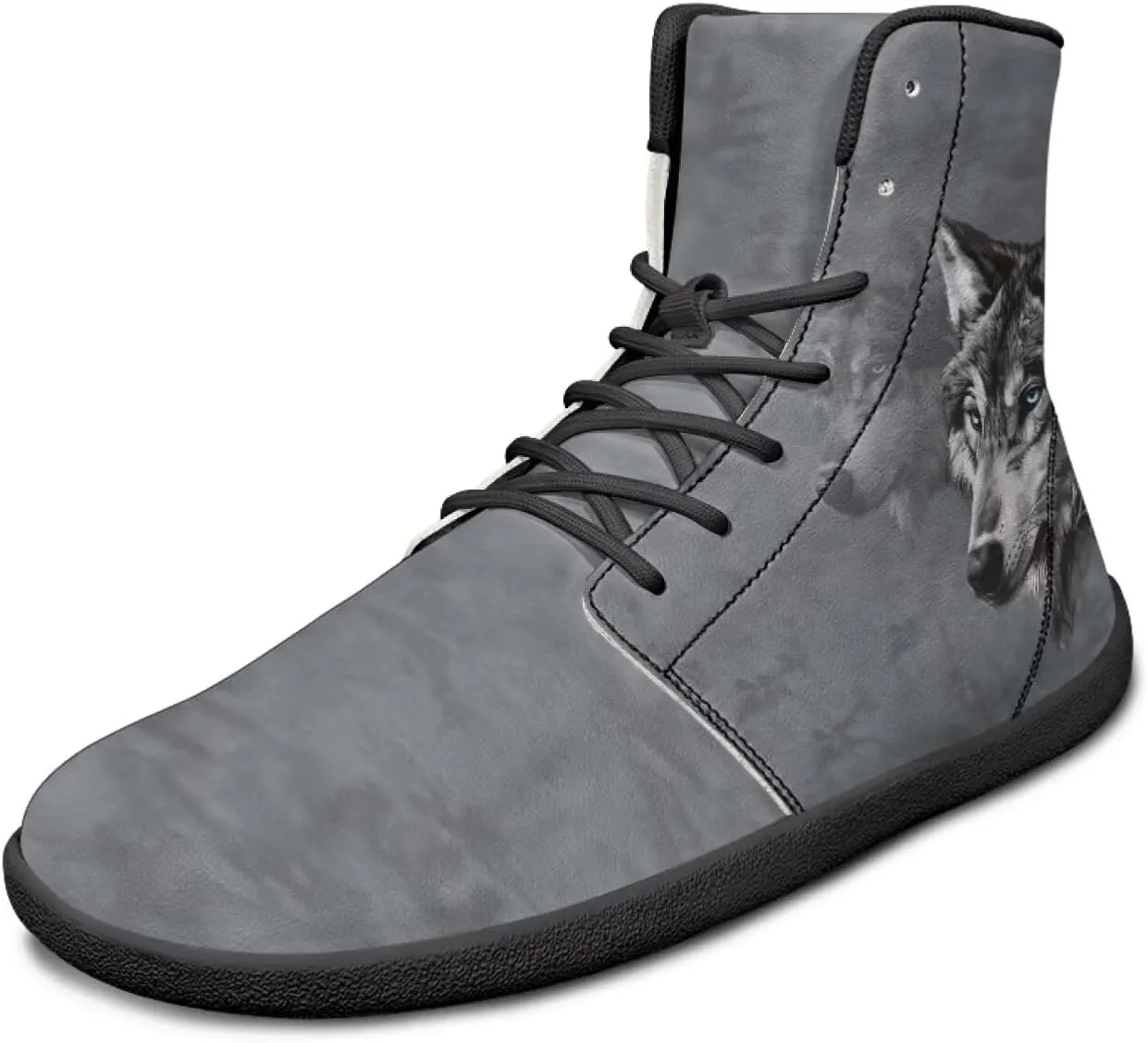 chaqlin Graphic Printing High Top Barefoot Shoes Workout Shoes Zero Drop Walking Shoes