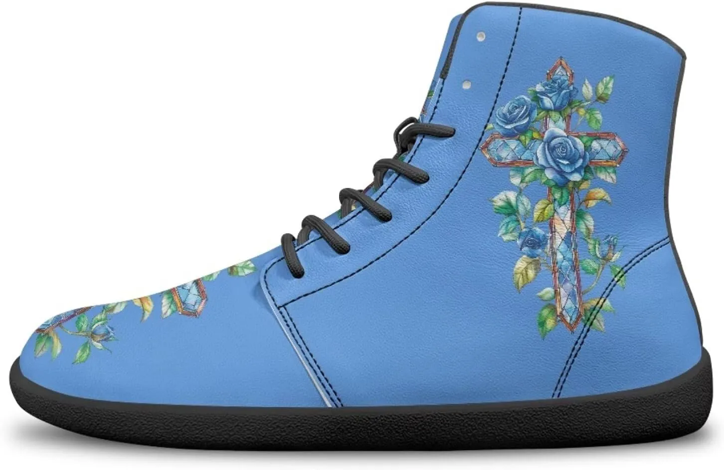 chaqlin Graphic Printing High Top Barefoot Shoes Workout Shoes Zero Drop Walking Shoes