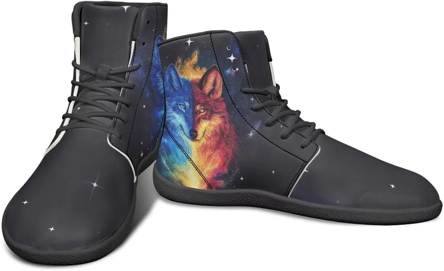 chaqlin Graphic Printing High Top Barefoot Shoes Workout Shoes Zero Drop Walking Shoes