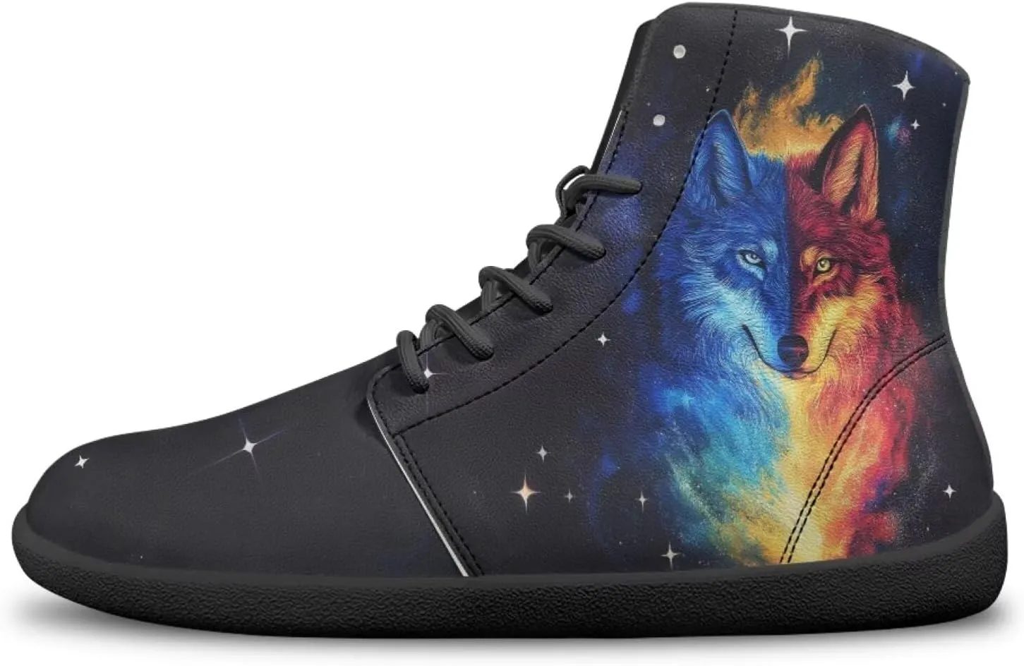 chaqlin Graphic Printing High Top Barefoot Shoes Workout Shoes Zero Drop Walking Shoes