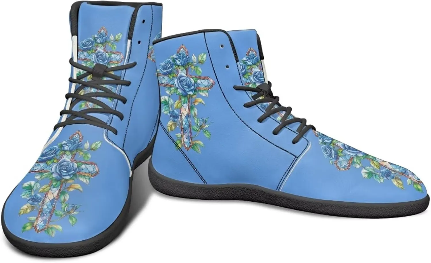 chaqlin Graphic Printing High Top Barefoot Shoes Workout Shoes Zero Drop Walking Shoes