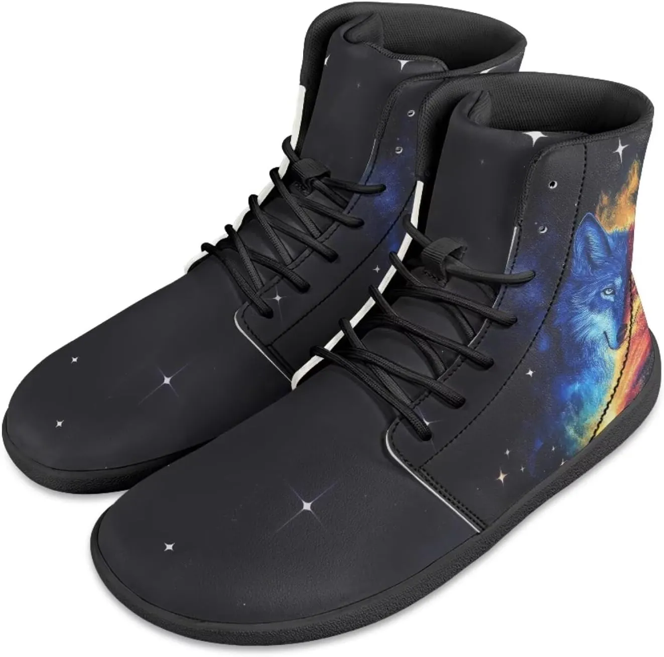 chaqlin Graphic Printing High Top Barefoot Shoes Workout Shoes Zero Drop Walking Shoes