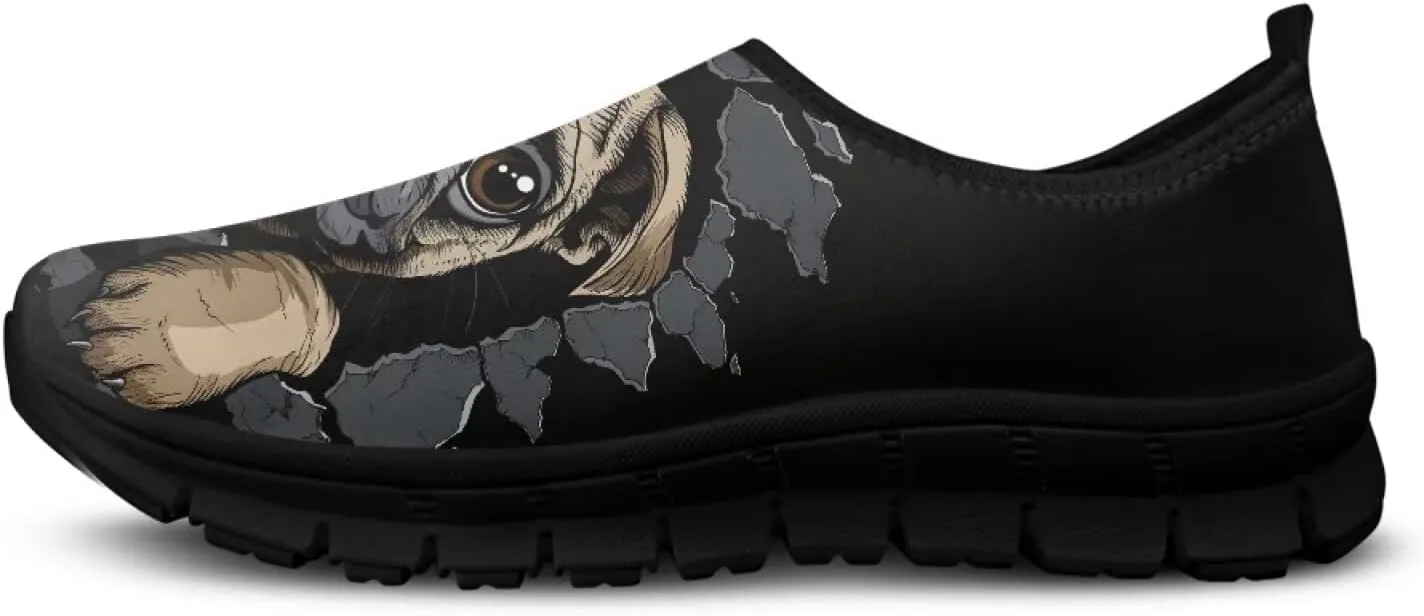 Dogs Loafers Sneakers for Women Fashion Tennis Shoes Slip On Lightweight Walking Low Cut Sneaker Comfort Soft Sole Shoe Loafer
