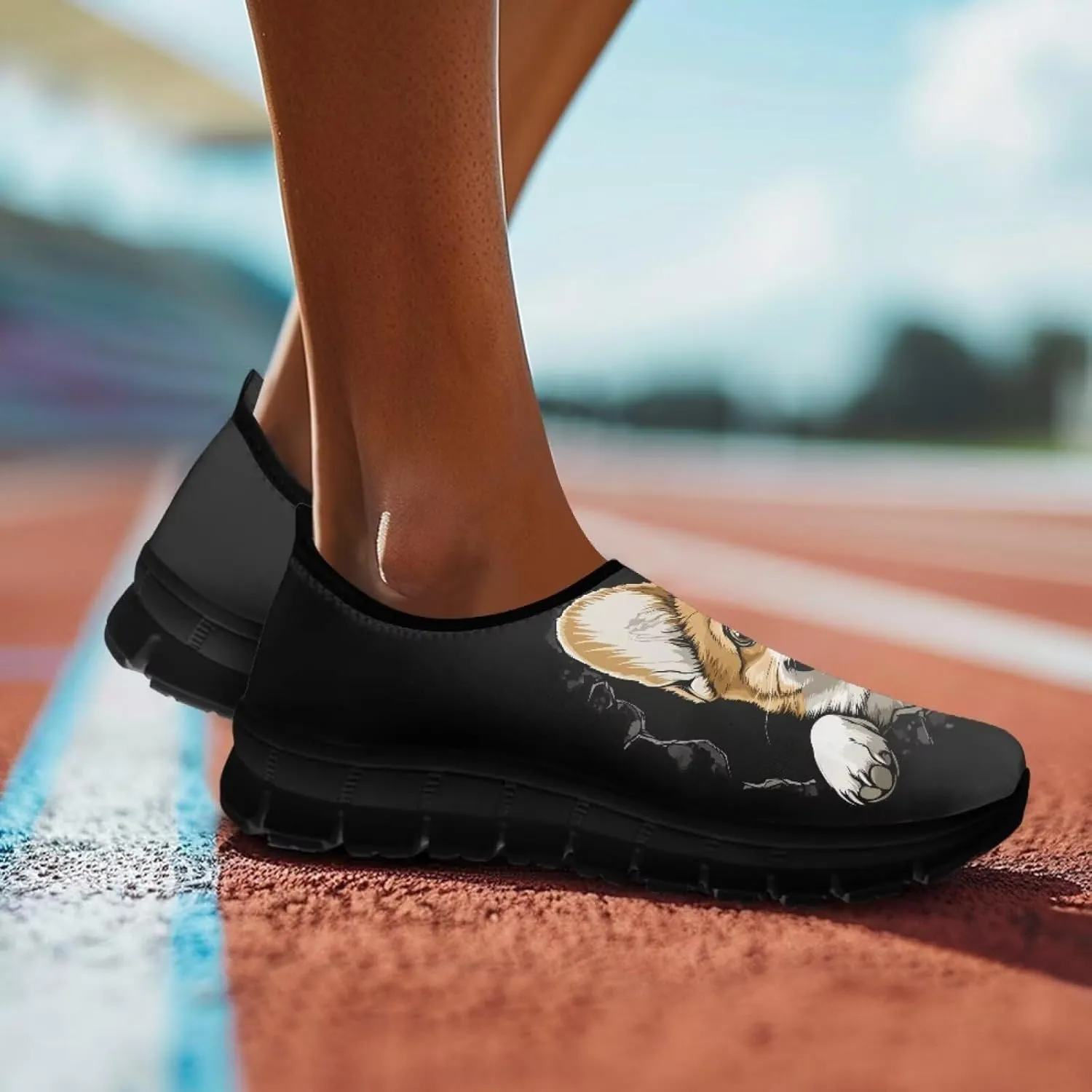 Dogs Loafers Sneakers for Women Fashion Tennis Shoes Slip On Lightweight Walking Low Cut Sneaker Comfort Soft Sole Shoe Loafer