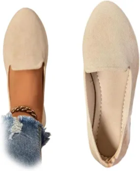 Geerta Women's Moccasins Plain Pattern Medium Width Pointed Toe Textile Flat Shoes, Casual Comfortable Slip on Shoes for Daily, Footwear Walking Shoes for Fall 2025