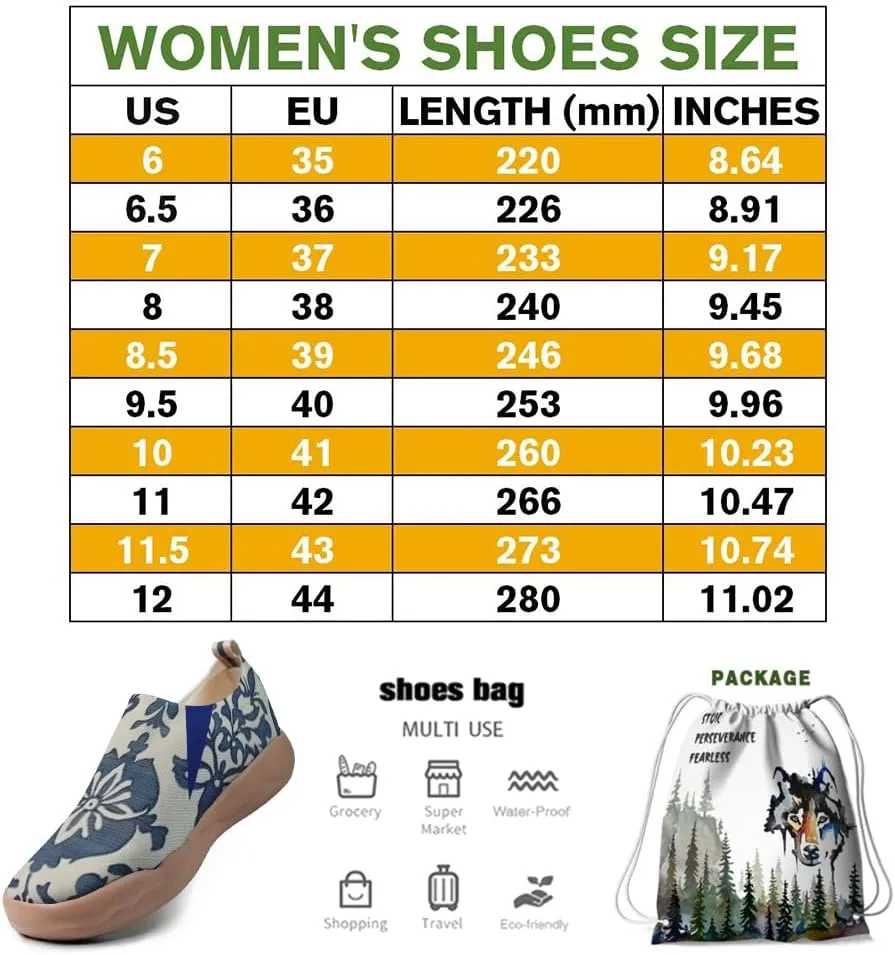 Women's Floral Slip-on Shoes Various Styles Comfortable Lightweight Art Travel Sneakers Casual Floral Fashion Loafers